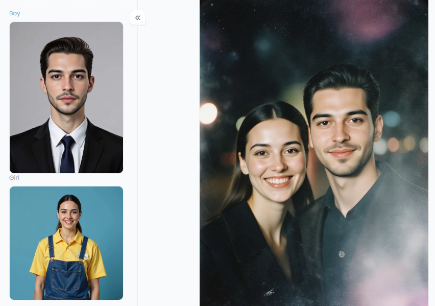 filter from a1.art which is called sweet couple photo