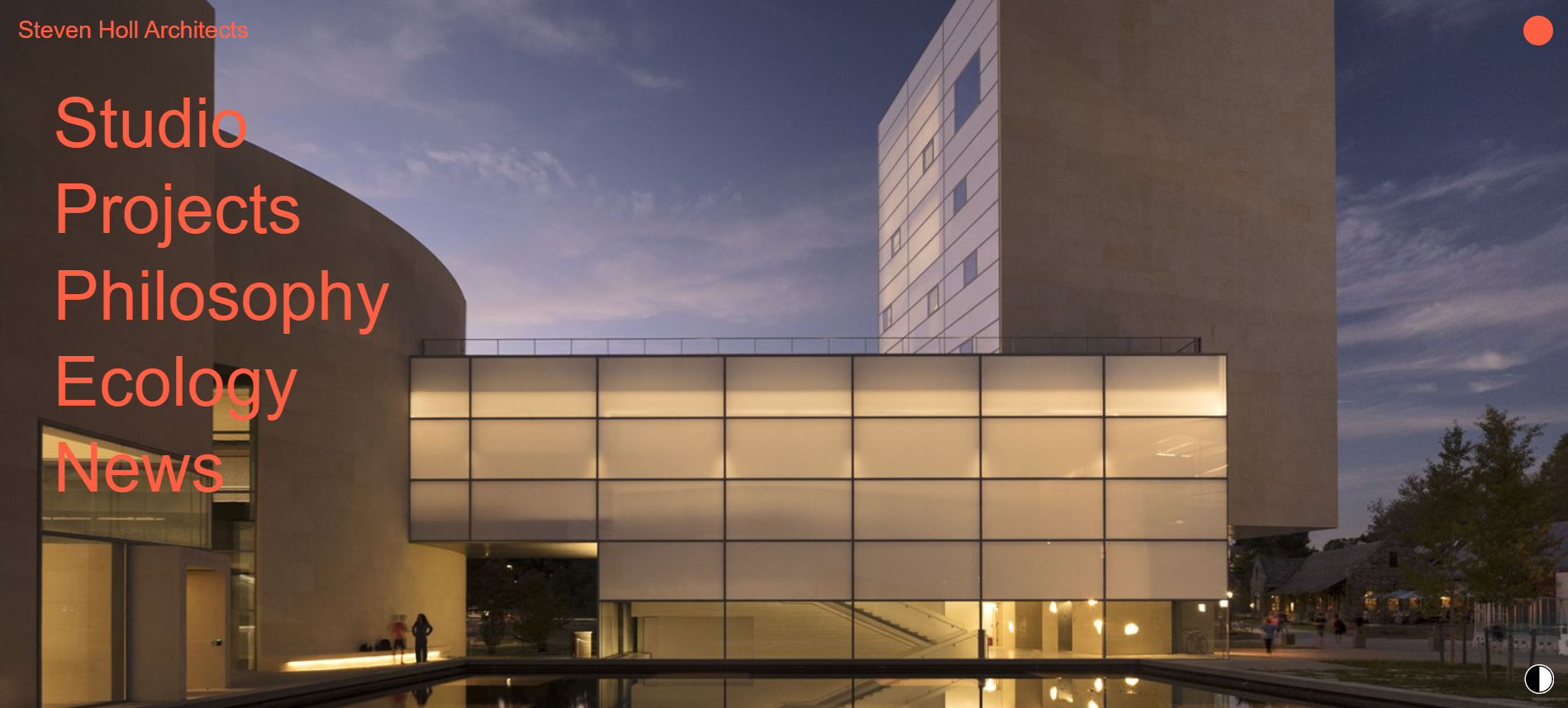 Homepage of Steven Holl Architects