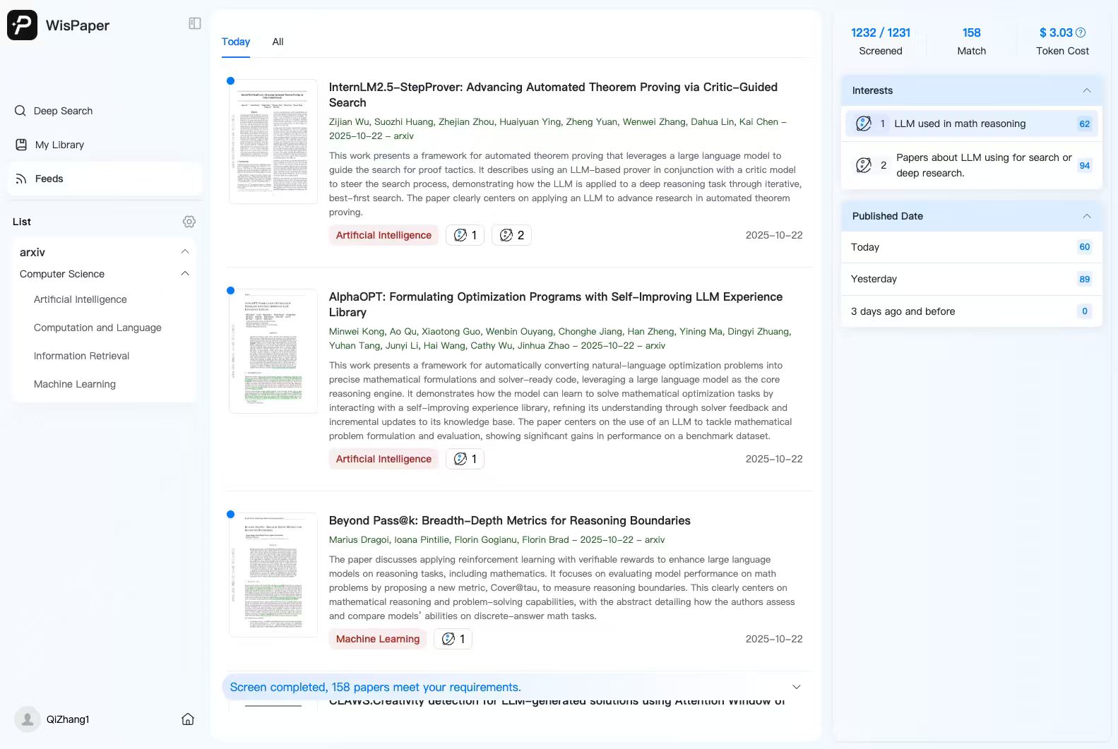 WisPaper-免费AI学术搜索