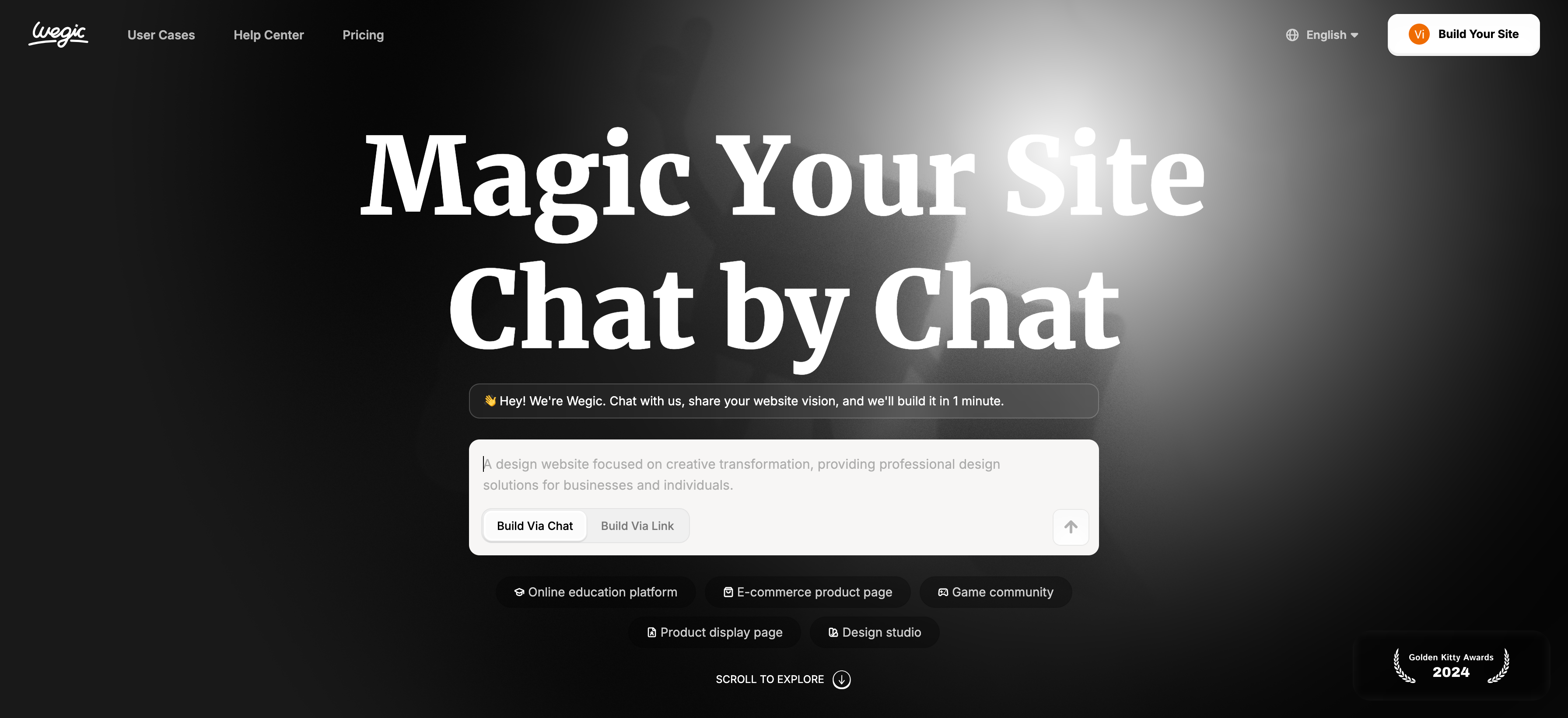 magic your site chat by chat with wegic